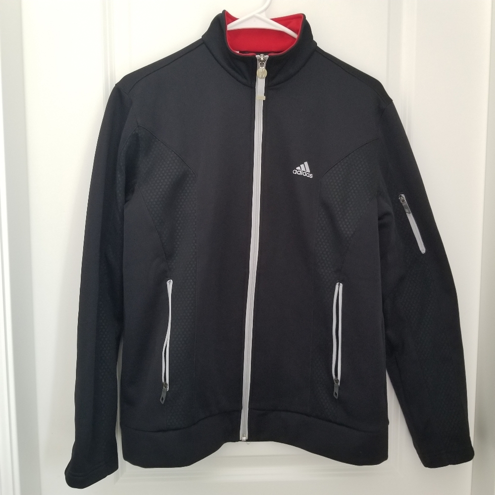 Black Adidas Zip Up Collar Jacket